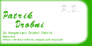 patrik drobni business card